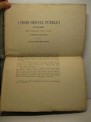 Bild des Verkufers fr I primi oriuoli pubblici in Bologna nei secoli XIV e XV. Dissertazione zum Verkauf von Coenobium Libreria antiquaria