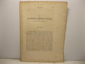 Imagen del vendedor de Dei quartieri alemanni in Italia sul finire del secolo XVII. Cenni storici a la venta por Coenobium Libreria antiquaria