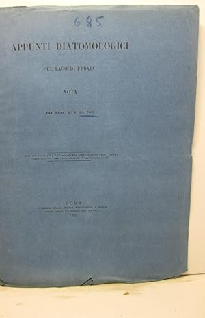 Appunti diatomologici sul lago di Fedaia. Estratto dagli Atti dell'Accademia Pontificia de' Nuovi...