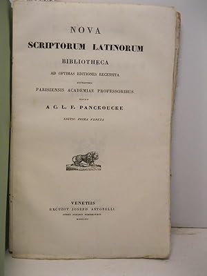 Bild des Verkufers fr L. Annaei Flori Epitome rerum romanarum cum lectissimis variorum notis, quibus suas adjecit Langlois in Regio Caroli Magni collegio rhetorices professor Nova scriptorum latinorum bibliotheca ad optimas editiones recensita accurantibus parisiensis Academiae professoribus edita a C. L. F. Panckoucke. Editio prima veneta zum Verkauf von Coenobium Libreria antiquaria