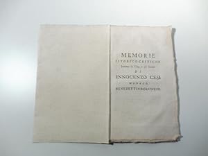 Bild des Verkufers fr Memorie istorico-critiche intorno la vita e gli scritti di Innocenzo Cesi monaco benedettino casinese zum Verkauf von Coenobium Libreria antiquaria