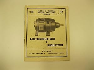 Fimet. Fabbrica italiana motori elettrici Torino. Listino MR 1934