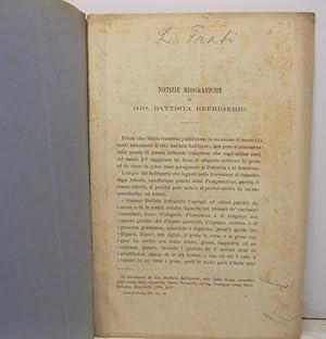 Notizie biografiche di Gio. Battista Refrigerio