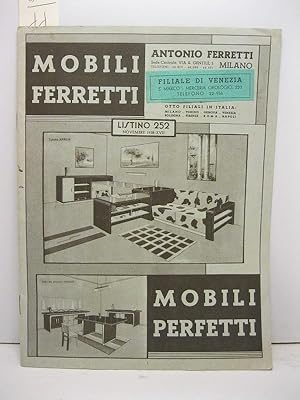 Mobili Ferretti, listino 252, novembre 1938. Mobili perfetti