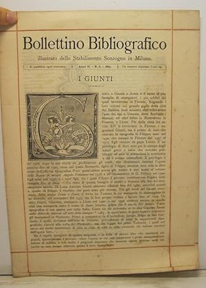Bollettino bibliografico illustrato dello Stabilimento Sonzogno in Milano. Anno II, n. 8, 1884. I...