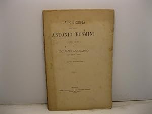 Bild des Verkufers fr La filosofia dell'abate Antonio Rosmini. Quarta edizione zum Verkauf von Coenobium Libreria antiquaria