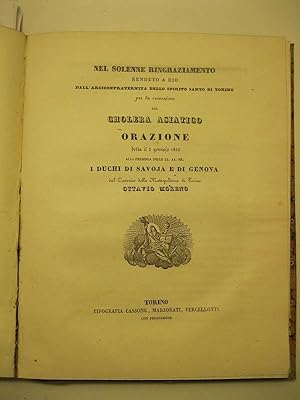 Nel solenne ringraziamento renduto a Dio dall'arciconfraternita dello Spirito Santo di Torino per...