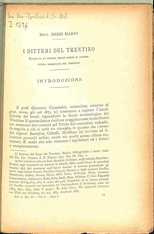 I ditteri del trentino - saggio ddi un elenco delle specie di ditteri finora osservate nel Trentino