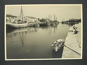 Rimini. Il porto canale. 28 maggio 1955. Fotografia originale