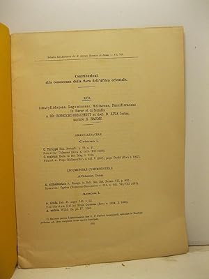 Contribuzioni alla conoscenza della flora dell'Africa orientale. XVII. Amaryllidacee, Leguminosae...