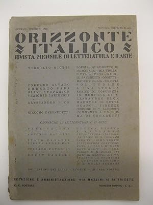 Orizzonte italico. Rivista mensile di letteratura e d'arte. Gennaio - Febbraio 1924. Seconda seri...