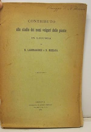 Contributo allo studio dei nomi volgari delle piante in Liguria