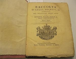 Raccolta di leggi, decreti, ec. pubblicati nel Bollettino delle leggi e di provvidenze, proclami,...