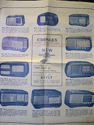 Grosley radio. New radios, radio-phonographs, television