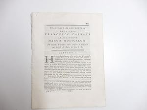 Transunto di due lettere del signor Francesco Casnati al sig. conte Marco Odescalchi sul metodo d...