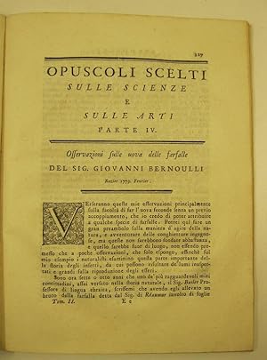 Osservazioni sulle uova delle farfalle del sig. Giovanni Bernouille