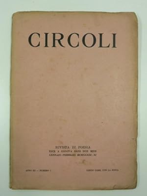 Circoli. Rivista di poesia, anno III, gennaio-febbraio 1933, n. 1