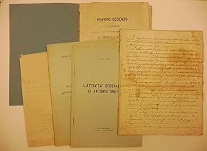 Brogliaccio manoscritto contenente annotazioni autografe di Oneto su Puerto Deseado (4 pp.) e tre...