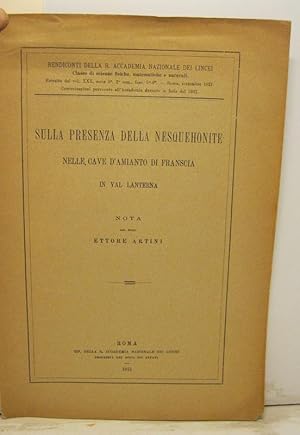 Sulla presenza della nesquehonite nelle cave d'aminato di Franscia in Val Lanterna. Nota