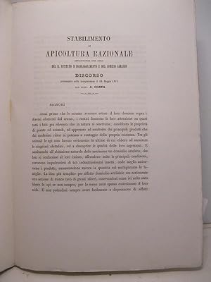 Stabilimento di apicoltura razionale impiantatosi per cura del R. Istituto d'Incoraggiamento e de...