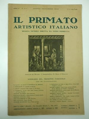 Il primato artistico italiano. Rivista mensile diretta da Guido Podrecca, anno IV, n. 8-9, agosto...