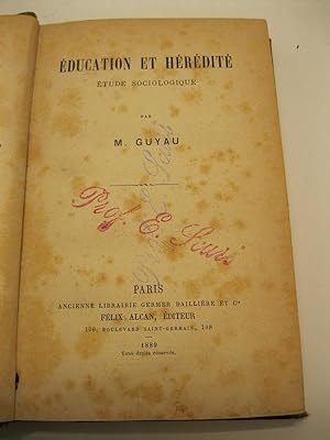 Education et heredite' par M. Guyau