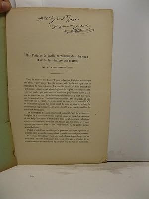 Sur l'origine de l'acide carbonique dans les eaux et de la tempe'rature des sources