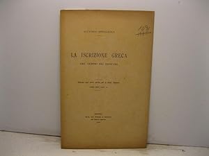 Bild des Verkufers fr La iscrizione greca del tempio dei Dioscuri. Estratto dall'Arch. storico per le Prov. Napolet., anno XXVI, fasc. II zum Verkauf von Coenobium Libreria antiquaria