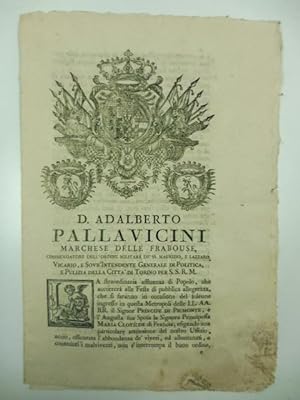 P. Adalberto Pallavicini marchese delle Frabouse commendatore dell'ordine militare de SS. Maurizi...