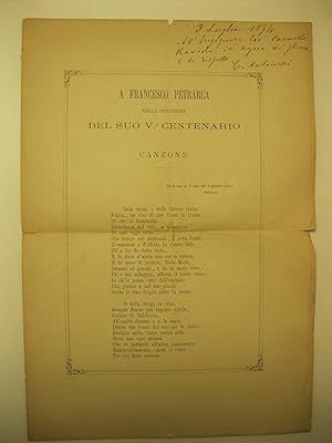 A Francesco Petrarca nella occasione del suo V Centenario. Canzone