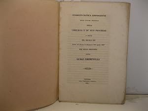 Storico-critica esposizione delle epoche principali della chirurgia e de' suoi progressi, in ispe...