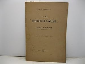 La 'Destructio Saviliani'. Edizione e note critiche Estratto dal BOLL. STOR.-BIBLIOGRAFICO SUBALP...
