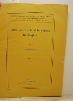 L'acqua nella tremolite del Monte Spinosa nel Campigliese. Nota