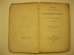 Bild des Verkufers fr Histoire de la le'gislation sur les femmes publiques et les lieux de debauche. Par M. Sabatier zum Verkauf von Coenobium Libreria antiquaria