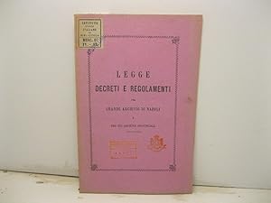 Legge decreti e regolamenti pel Grande archivio di Napoli e per gli archivi provinciali