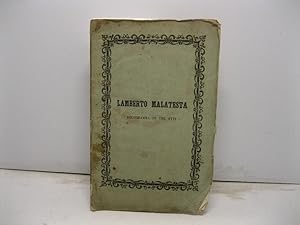 Lamberto Malateasta. Melodramma in trea tti di N. Casartelli musica di Cipriano Pontoglio da rapp...