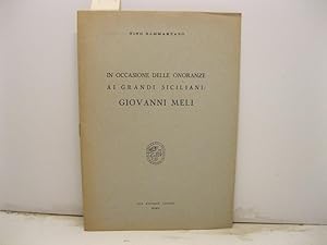 Imagen del vendedor de In occasione delle onoranze ai grandi siciliani: Giovanni Meli. a la venta por Coenobium Libreria antiquaria