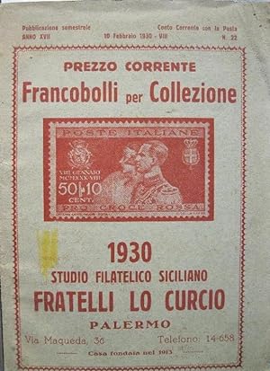 Studio filatelico siciliano Fratelli Lo Curcio, Palermo. Francobolli per collezione, materiale fi...