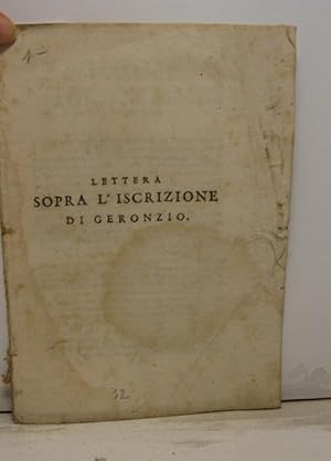 Lettera sopra l'iscrizione di Geronzio