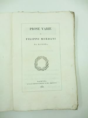 Prose varie di Filippo Mordani da Ravenna