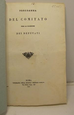 Programma del comitato per la elezione dei deputati