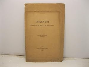 Bild des Verkufers fr Lodovico Ricci o la beneficenza pubblica nel secolo scorso. Estratto dalla Nuova Antologia, 1o ottobre 1880 zum Verkauf von Coenobium Libreria antiquaria