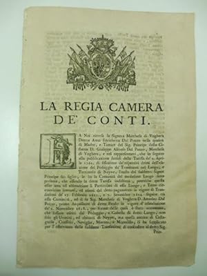 La Regia camera de' conti. E' a noi ricorsa la Signora Marchesa di Voghera Donna Anna Enrichetta ...