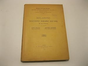 Imagen del vendedor de Istituto di Fondi Rustici (societa' agricola industriale italiana). Relazione sull'anno agrario 1907-908 a la venta por Coenobium Libreria antiquaria