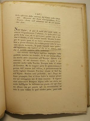 Sulla efficacia della semenza del cisme' nelle oftalmie. Memoria.