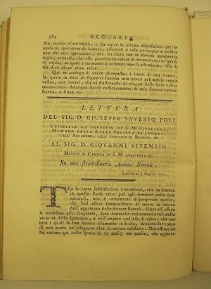 Lettera del sig. Giuseppe Saverio Poli al sig. D. Giovanni Vivenzio. su una straordinaria aurora ...