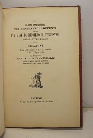 Nel solenne anniversario pei benefattori defunti della pia casa di ricovero e d'industria nella R...