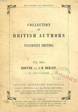 Bild des Verkufers fr GOETHE REVIEWED AFTER SIXTY YEARS (TAUCHNITZ EDITION, COLLECTION OF BRITISH AND AMERICAN AUTHORS, VOL. 2964) zum Verkauf von Le-Livre