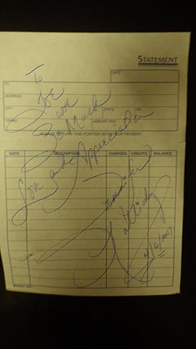 Seller image for JENNIFER HOLLIDAY, Black ACTRESS SINGER SIGNED & Inscribed Note on blank Statement page Dated 4/6/2001, SHE STOPPED BY OUR BOOKSTORE BLUFF PARK RARE BOOKS in Long Beach for sale by Bluff Park Rare Books