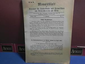 II. Jahrgang 1927, Nr. 2, - Monatsblatt des Vereines für Landeskunde von Niederösterreich.